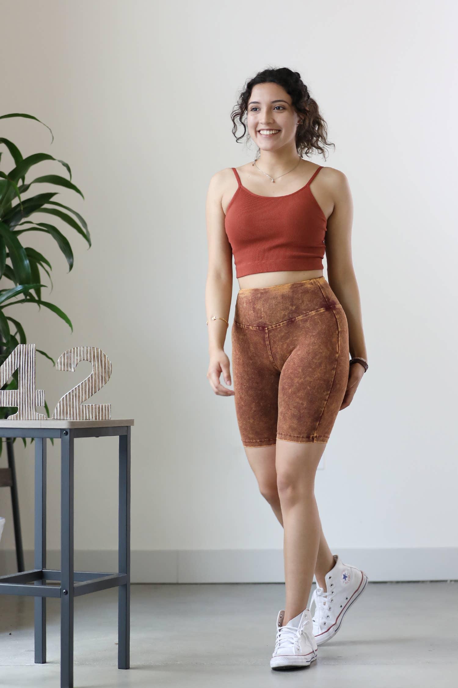 Mineral Wash Wide Waistband Shorts Product Image