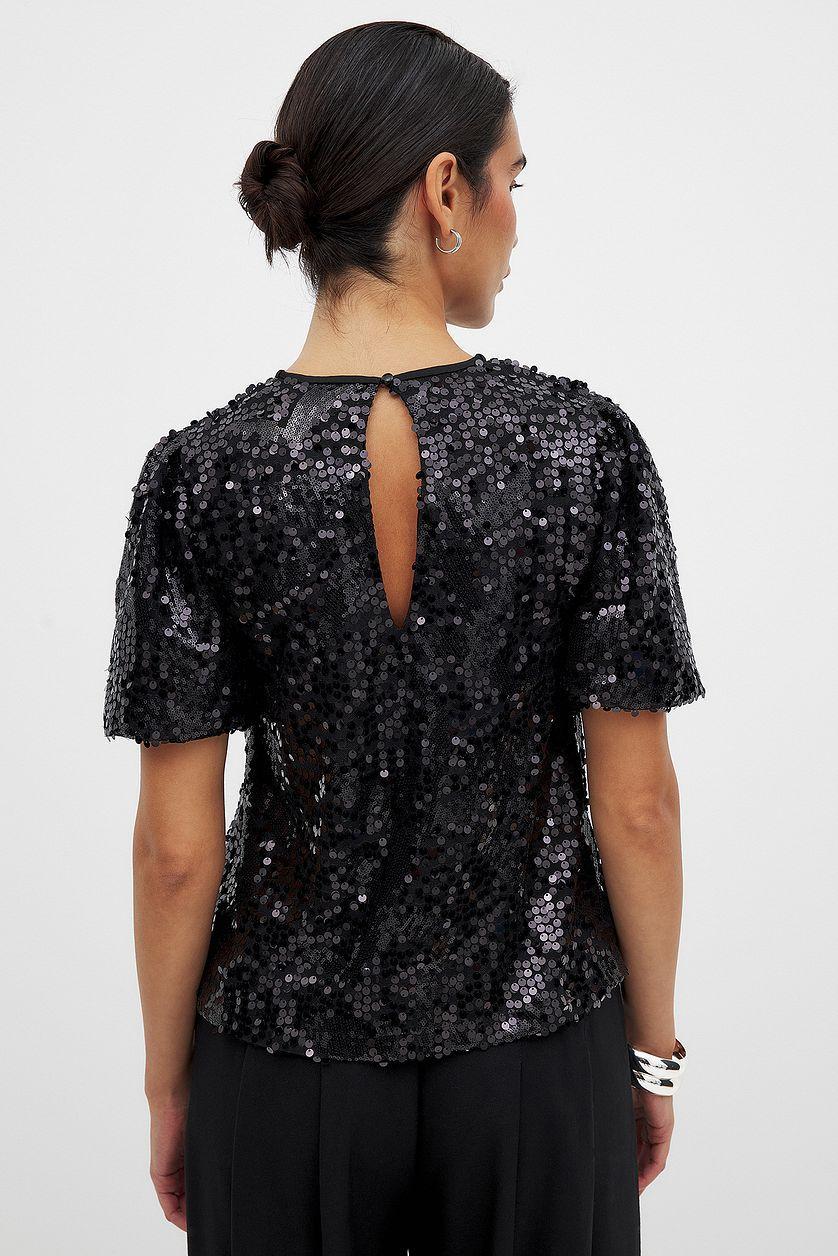 Puff Sleeve Sequin Top Product Image