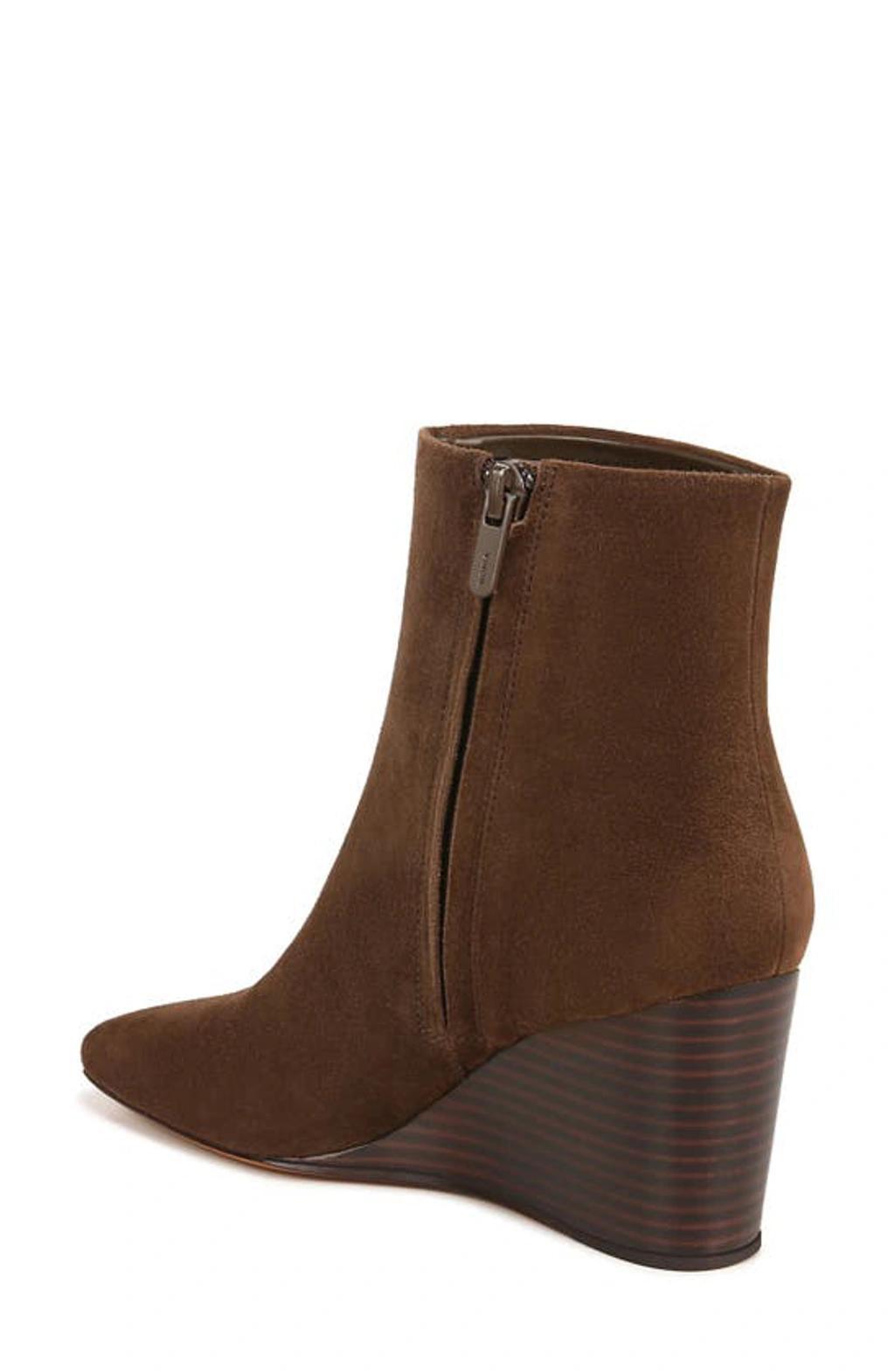 Andy Suede Wedge Booties In Pine Cone Brown Product Image