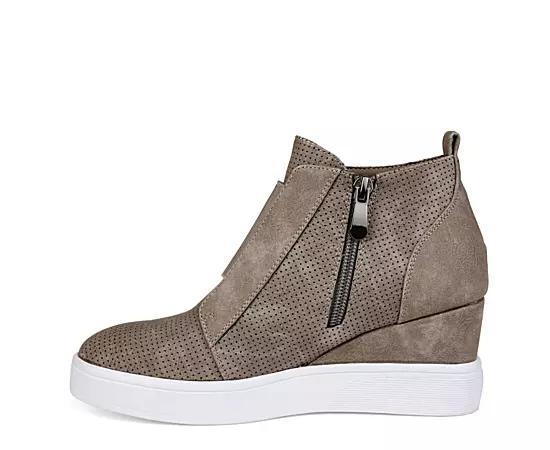 Journee Clara Womens Wedge Sneakers Brown Product Image