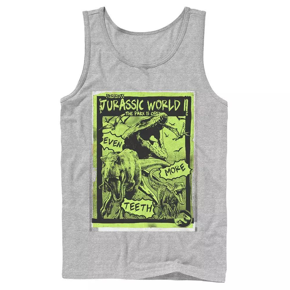 Men's Jurassic World Two T-Rex Neon Green Poster Tank Top,  Product Image