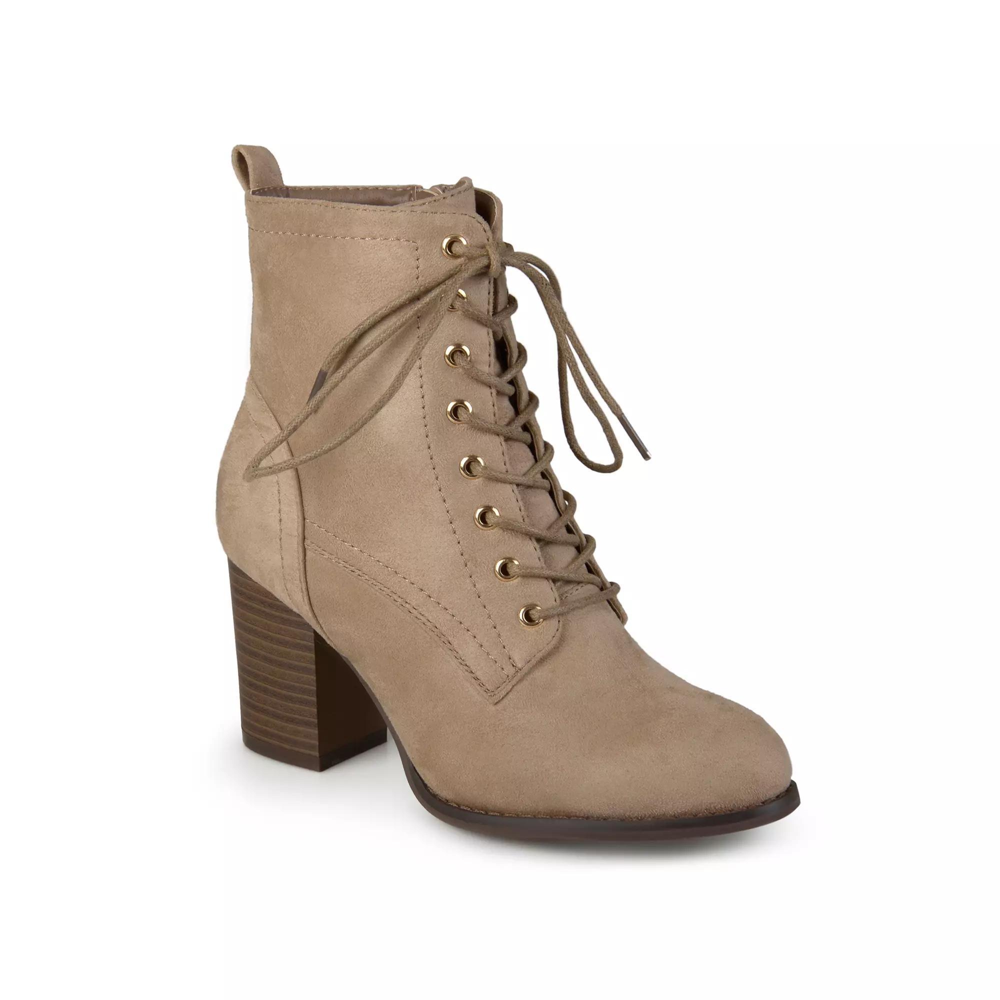 Journee Baylor Womens Block Heel Ankle Boots Brown Product Image