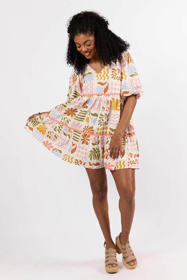 Iconic Summer Multi Print Mini Dress SALE Product Image