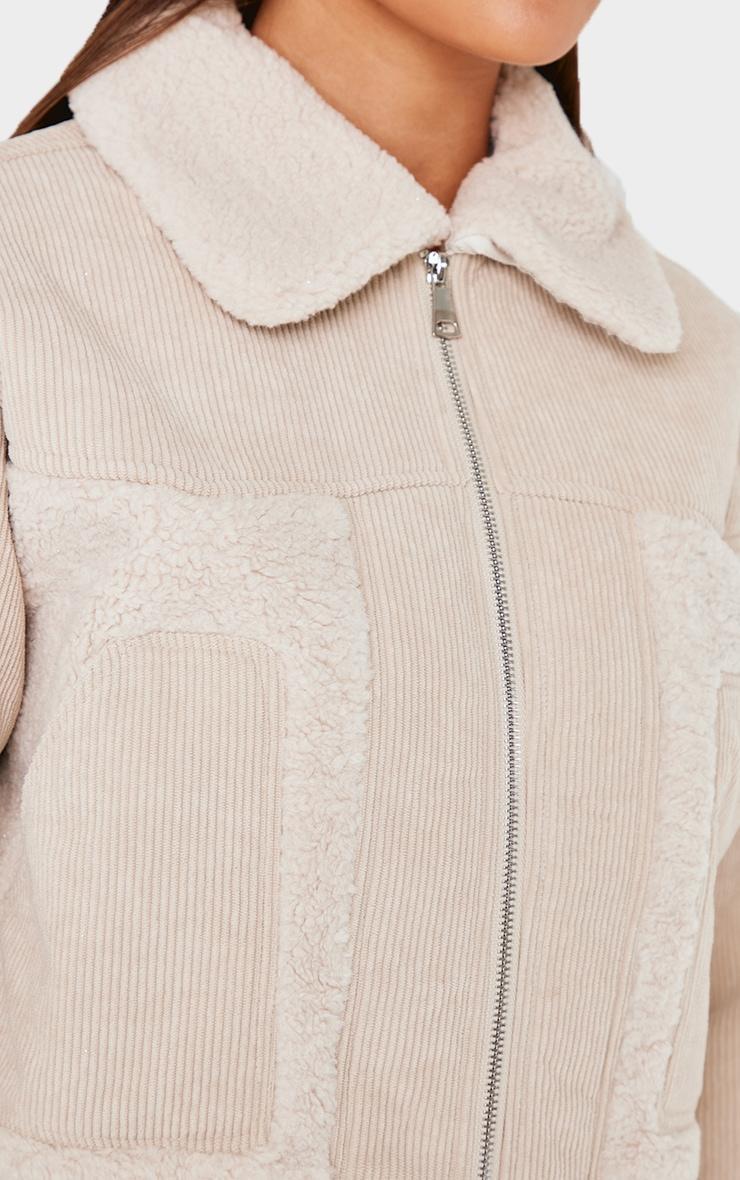 Cream Corduroy Borg Jacket Product Image