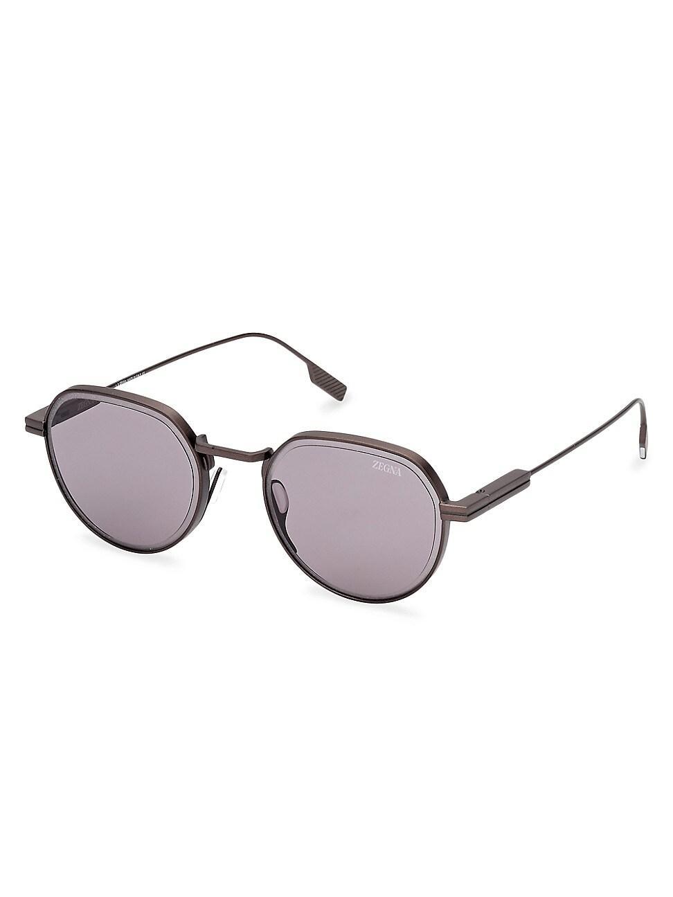 Mens 52MM Round Sunglasses Product Image