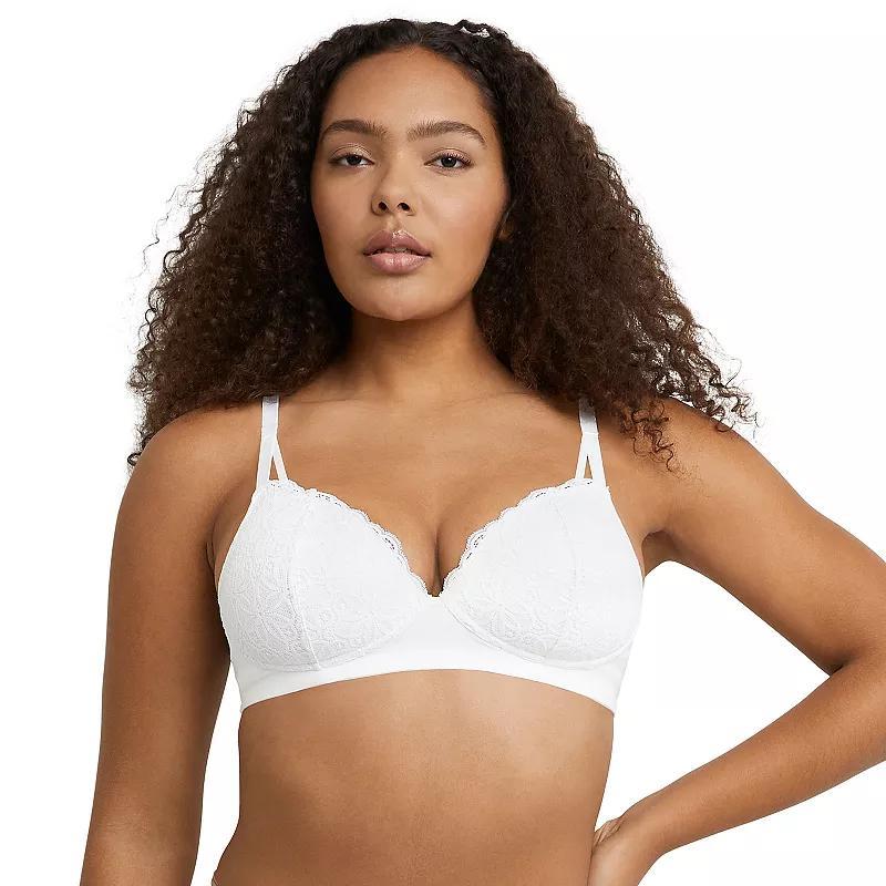 Maidenform® M Soft Support Wireless Lace Bralette DM2314, Women's, Size: XL, White Product Image