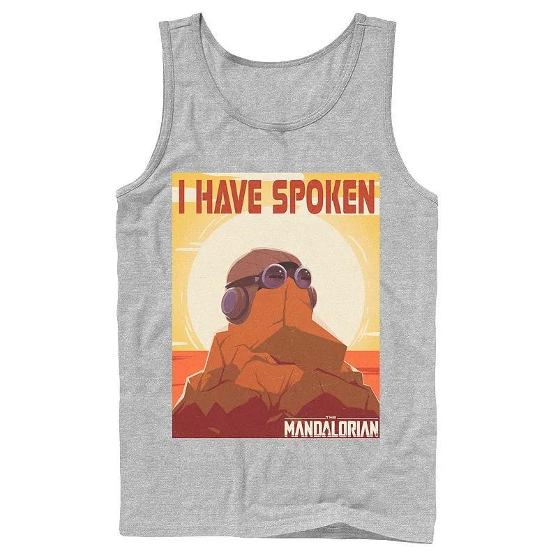 Men's Star Wars The Mandalorian I Have Spoken Poster Tank Top, Size: Large, Athletic Grey Product Image