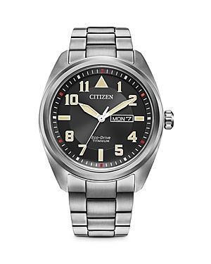 Citizen Mens Garrison Three Hand Silver Titanium Bracelet Watch Product Image