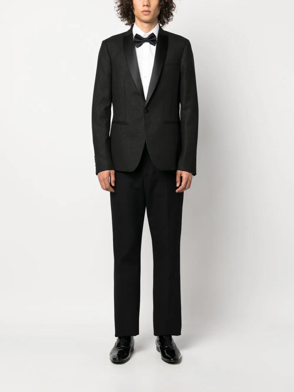 slim-cut tuxedo suit jacket Product Image