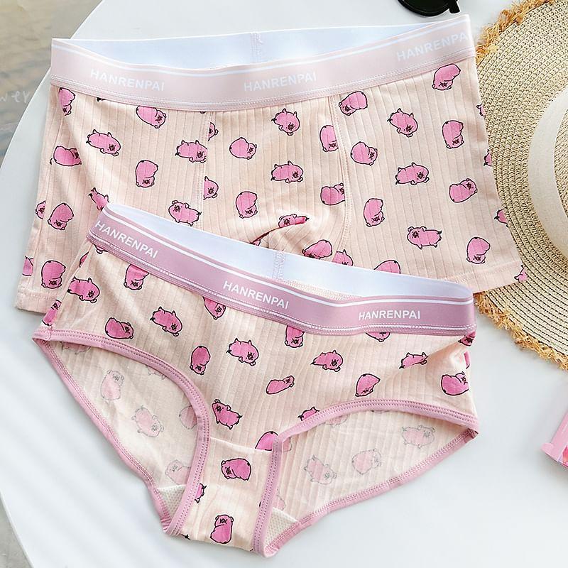 Couple Matching Set: Pig Print Panties + Boxers Product Image