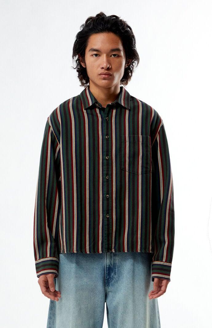 GUESS Originals Men's Striped Woven Long Sleeve Shirt Product Image