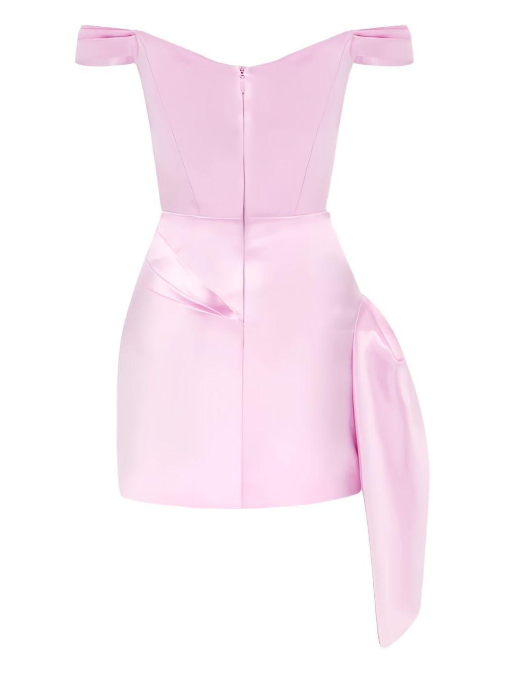 off-shoulder draped mini dress Product Image