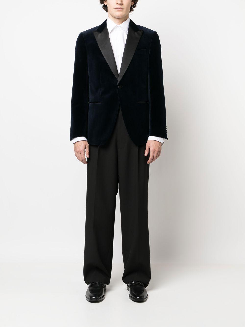 HUGO BOSS Hutson Velvet Tuxedo Jacket In Dark Blue Product Image