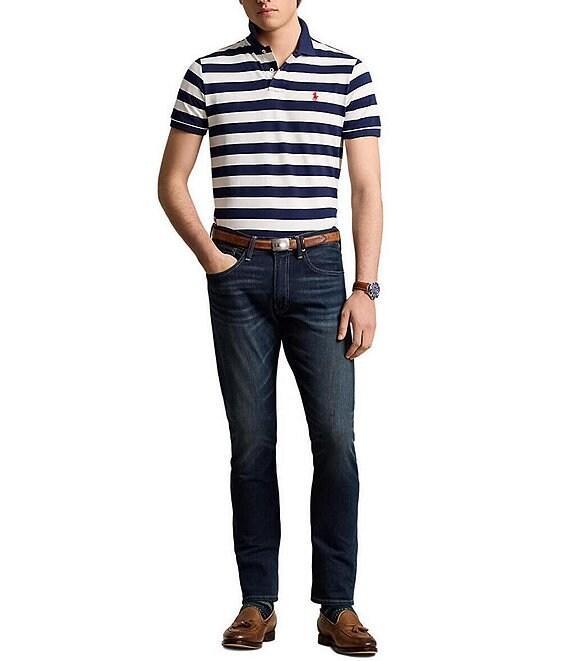 Polo Ralph Lauren Classic Fit Thin Striped Mesh Short Sleeve Polo Shirt Product Image