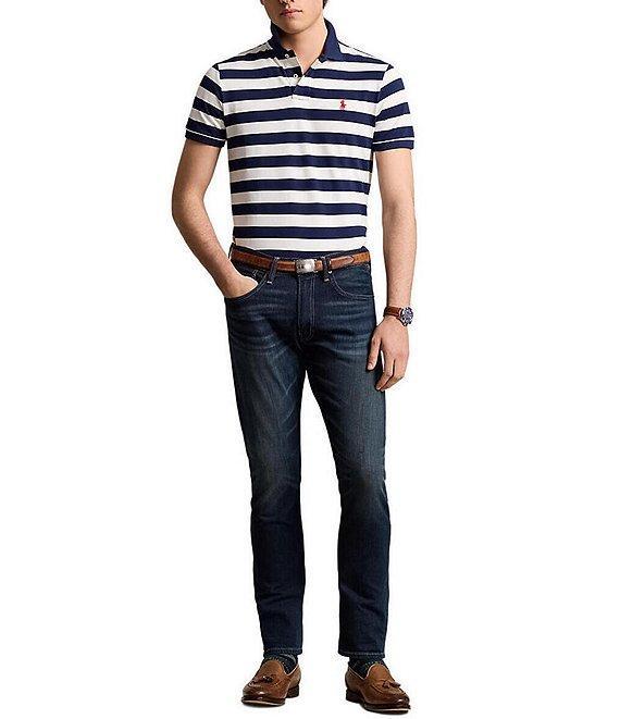 Polo Ralph Lauren Classic Fit Thin Striped Mesh Short Sleeve Polo Shirt Product Image