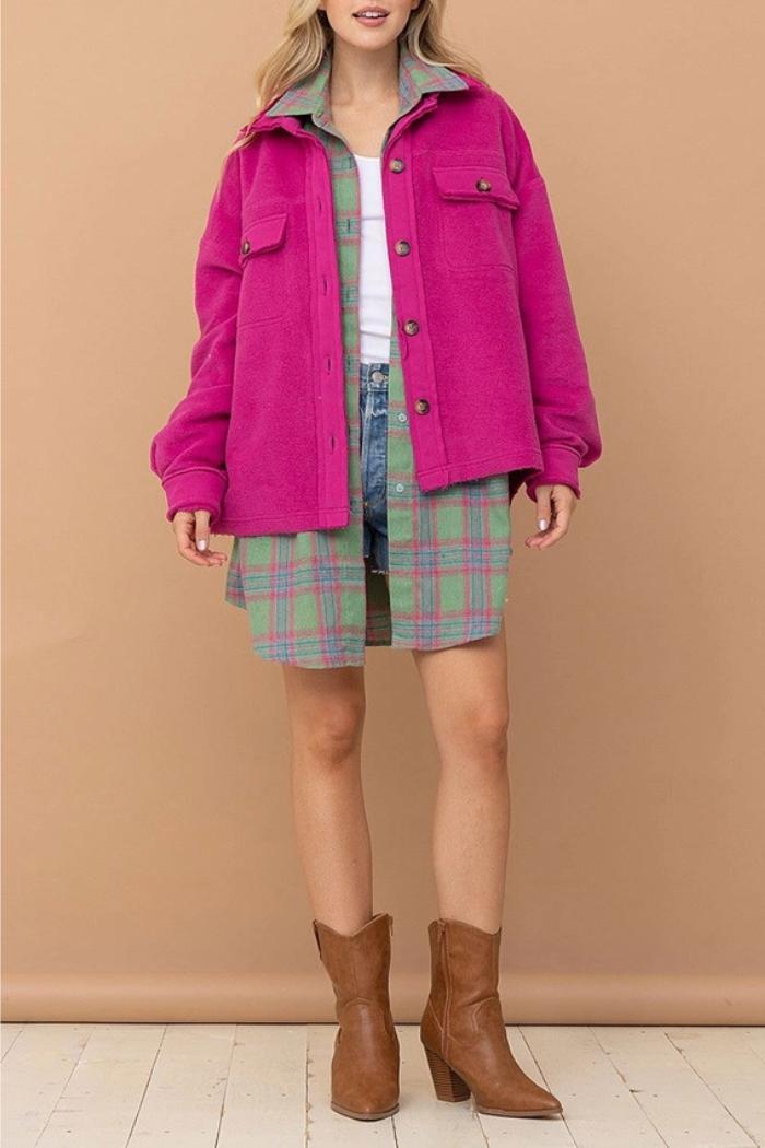 Collared Long Sleeves Jacket Product Image