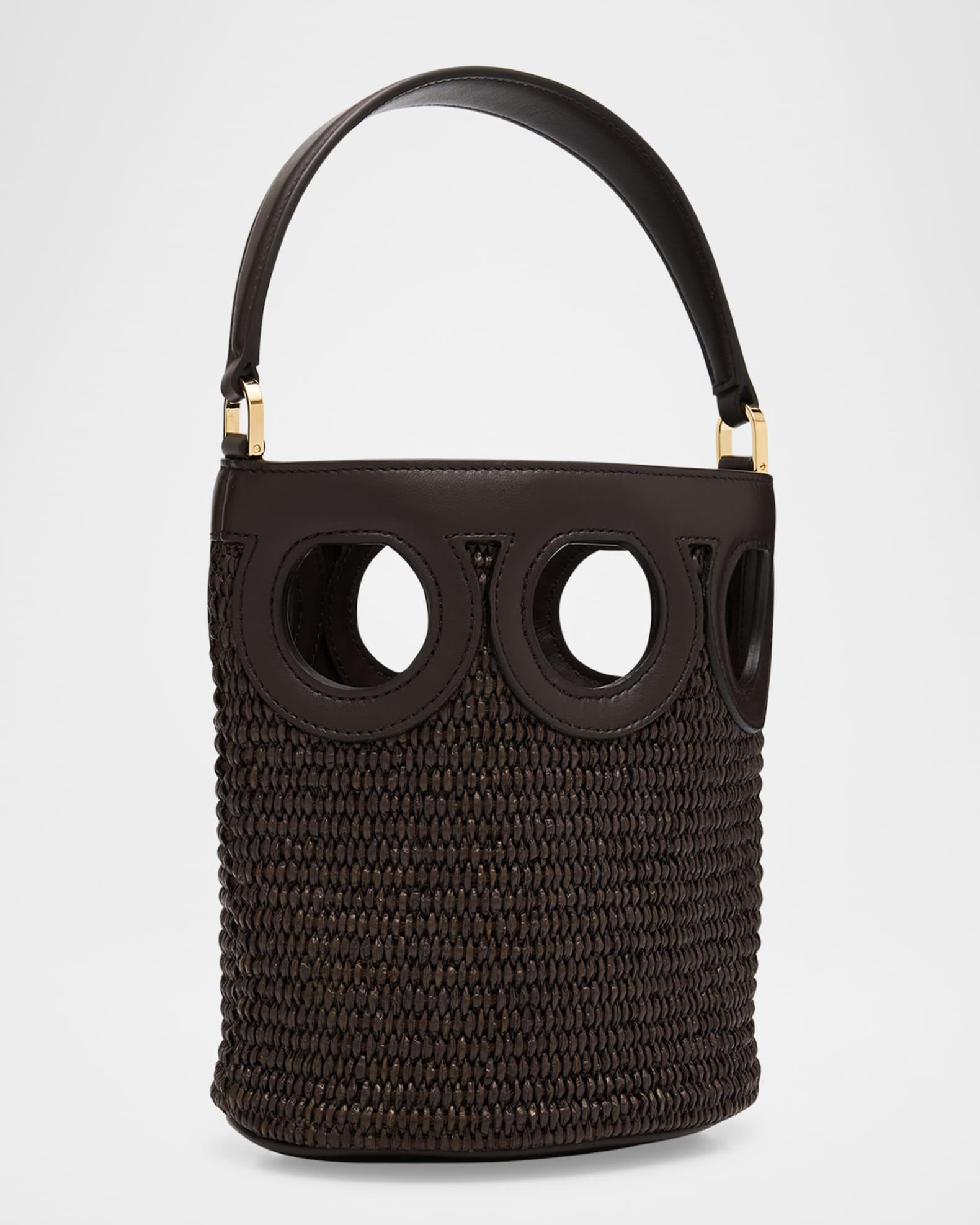 Cutout Raffia Bucket Bag Product Image
