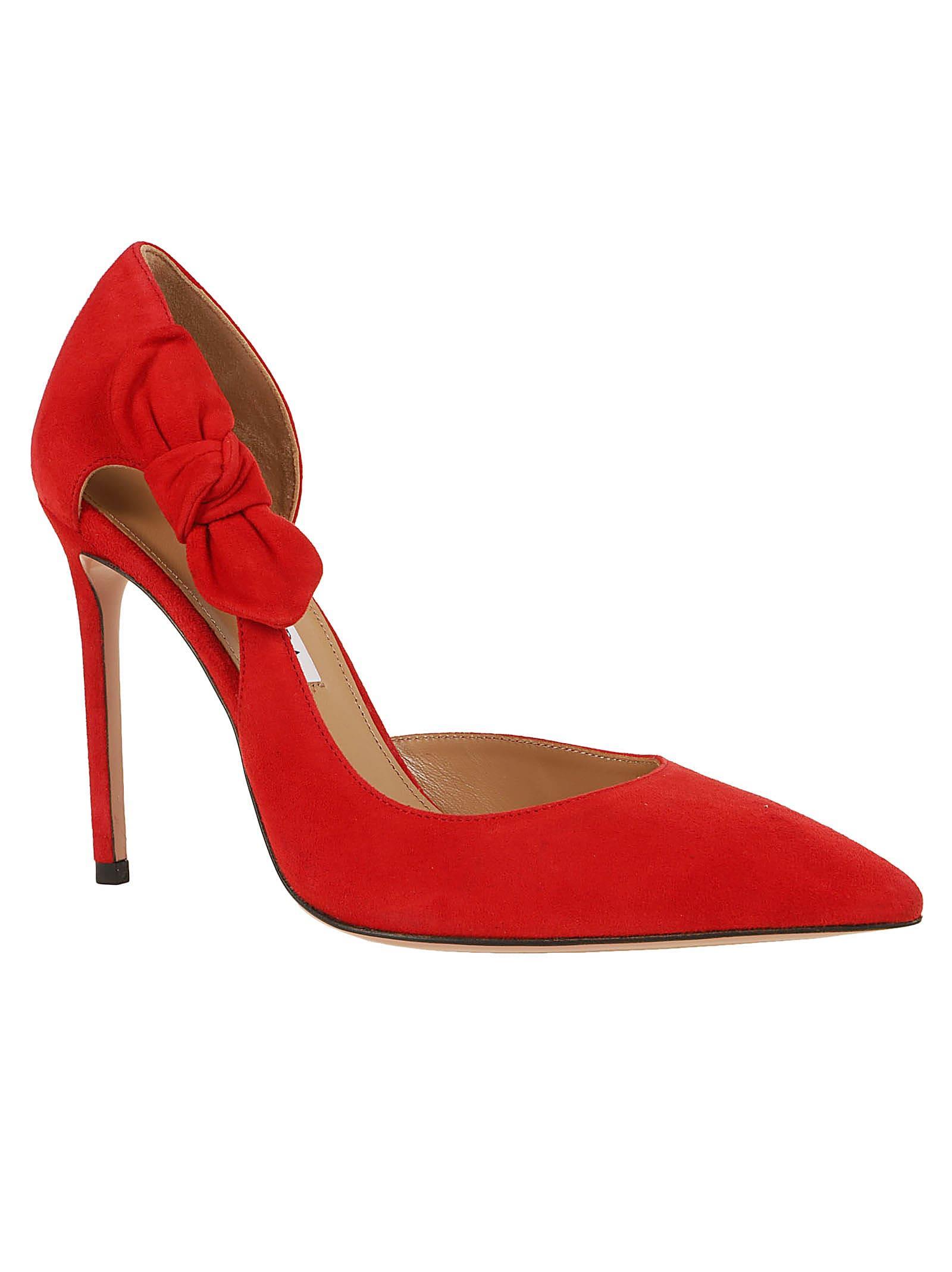 AQUAZZURA Very Bow Tie Pointed Toe Pump In Red Product Image