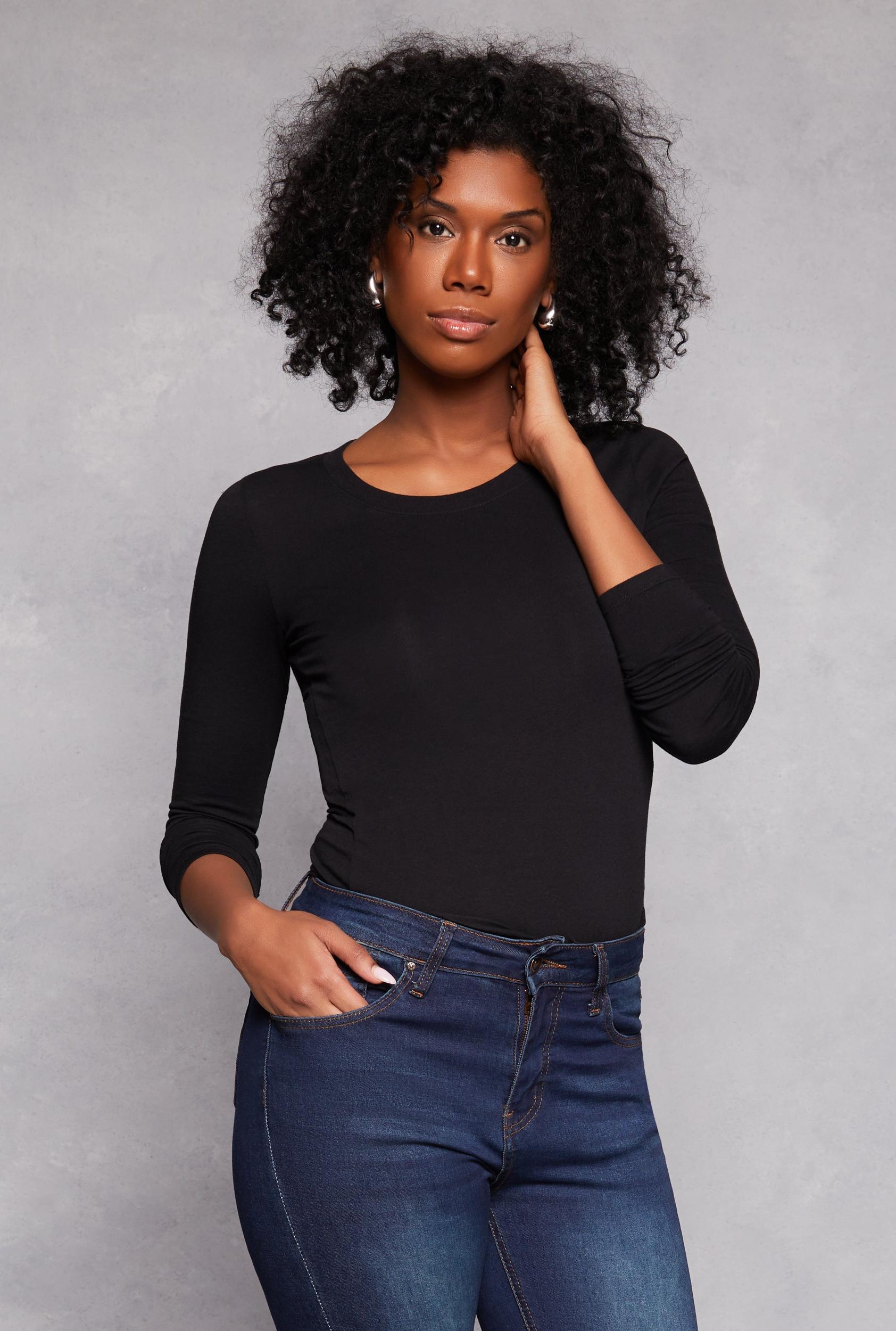 Womens Long Sleeve Crew Neck Top Product Image