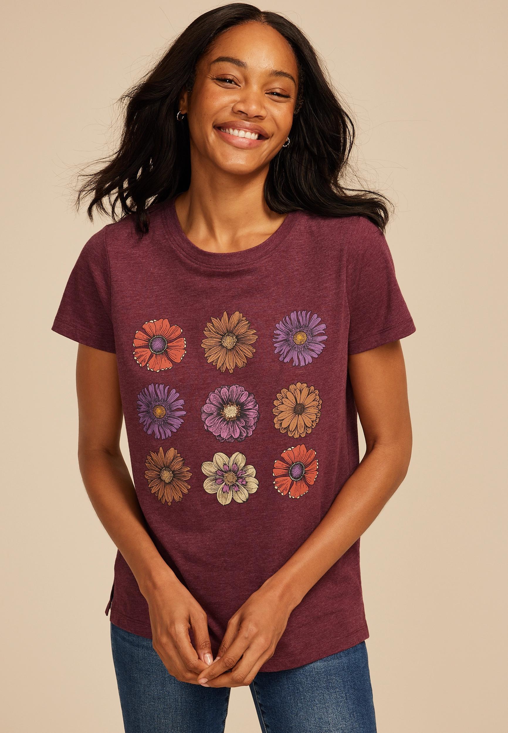 Stacked Fall Floral Classic Fit Graphic Tee Product Image