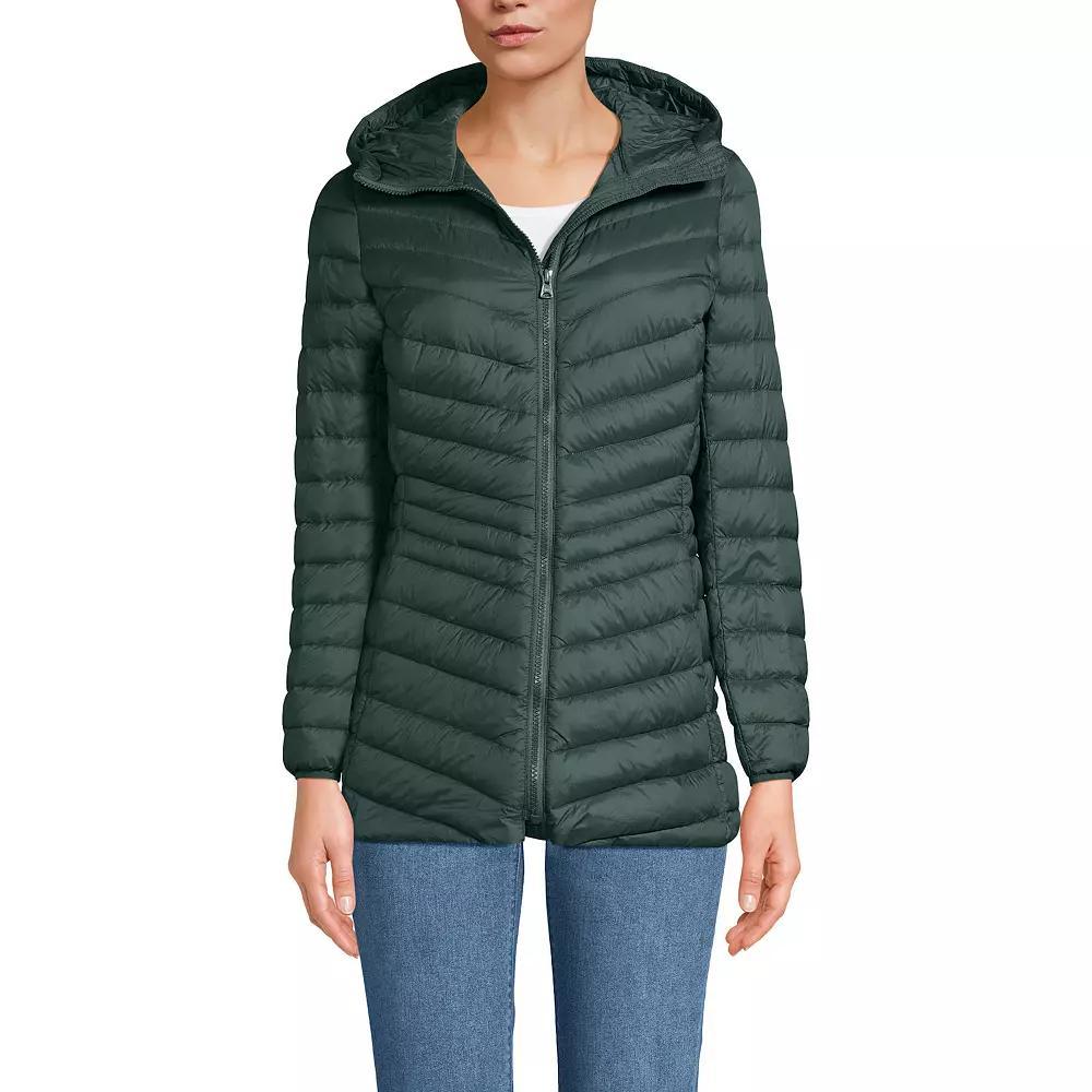 Women's Lands' End Hooded Down Wanderweight Ultralight Packable Jacket,  Product Image