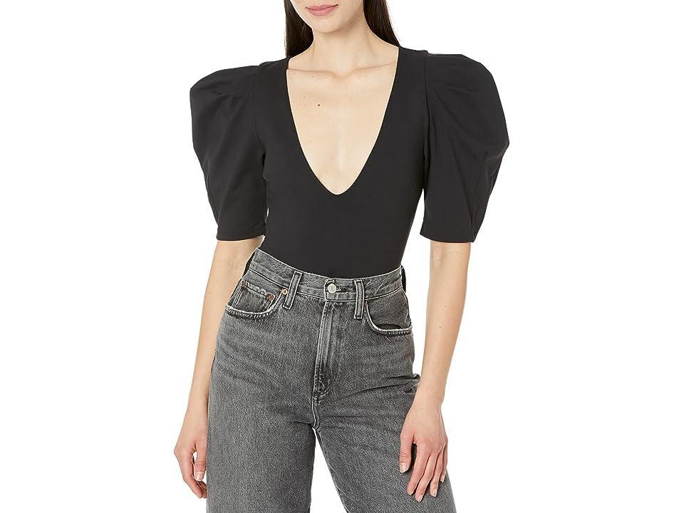 Free People Va Va Voop Thong Bodysuit Black M Product Image