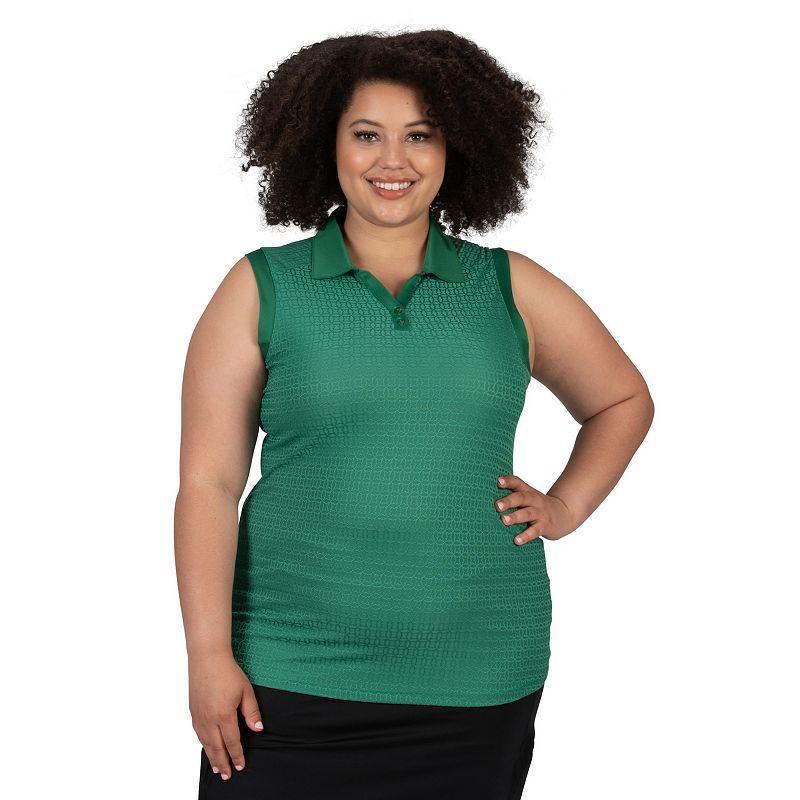 Plus Size Nancy Lopez Journey Sleeveless Polo, Women's, Size: 1XL, Green Product Image
