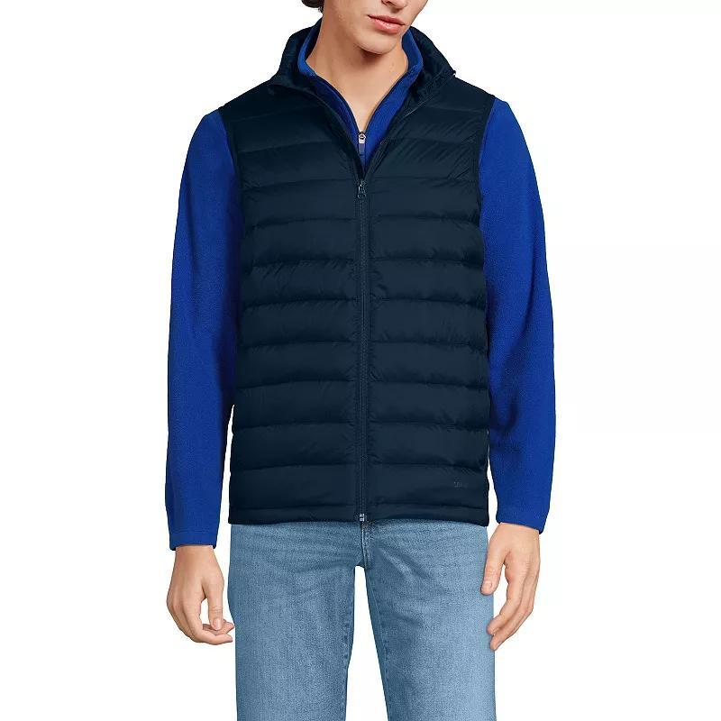 Men's Lands' End Wanderweight Down Puffer Vest, Size: XXL, Black Product Image