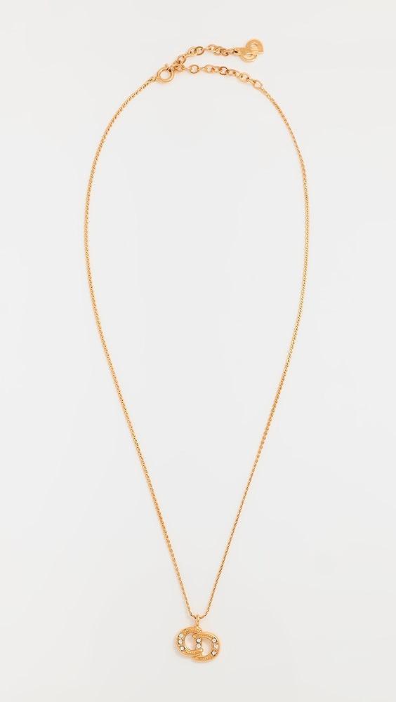 What Goes Around Comes Around Dior Gold Crystal CD Necklace | Shopbop Product Image