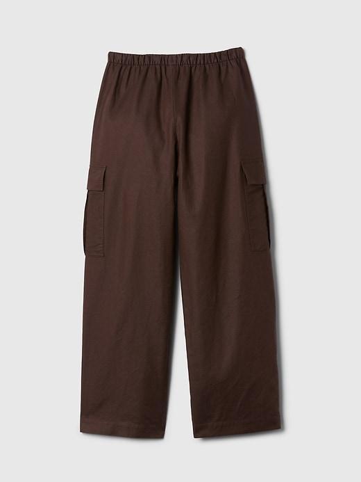 Mid Rise Linen-Cotton Pull-On Cargo Pants Product Image