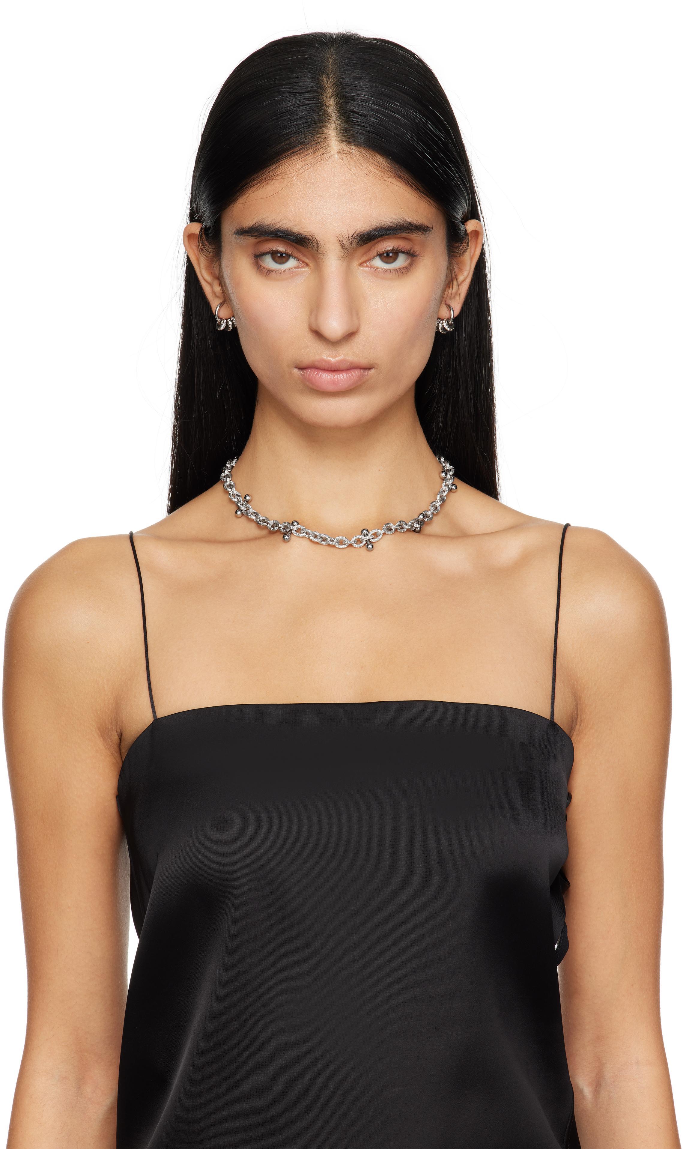 JUSTINE CLENQUET Silver Blake Necklace In Palladium Product Image