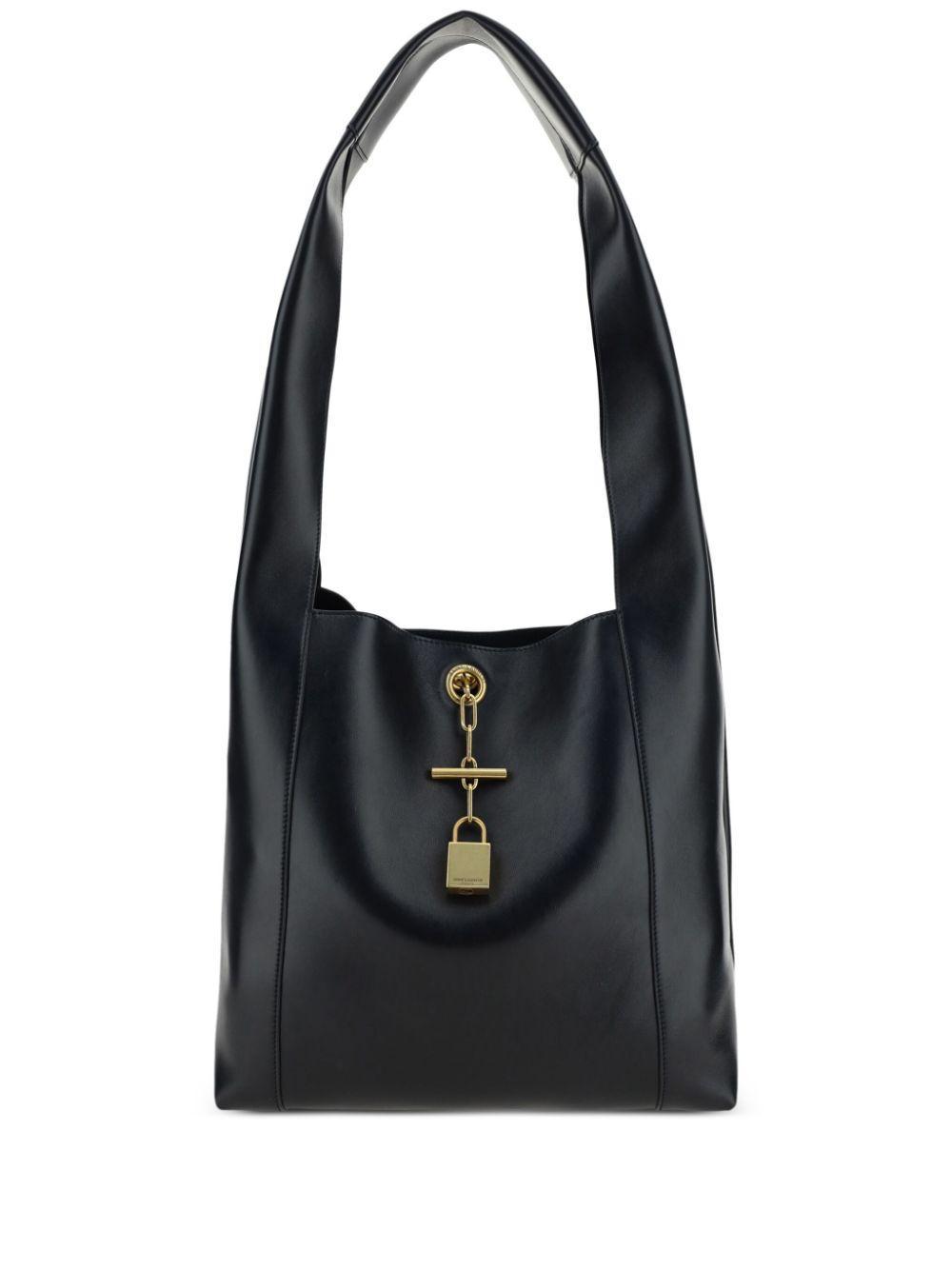 SAINT LAURENT Leather Shoulder Bag Padlock Detail In Nero  . Product Image