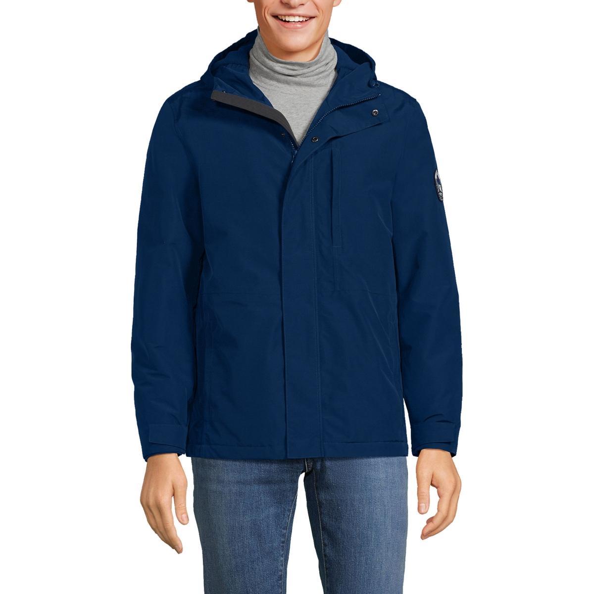 Mens Lands End Squall Waterproof Insulated Winter Jacket Deep Blue Product Image