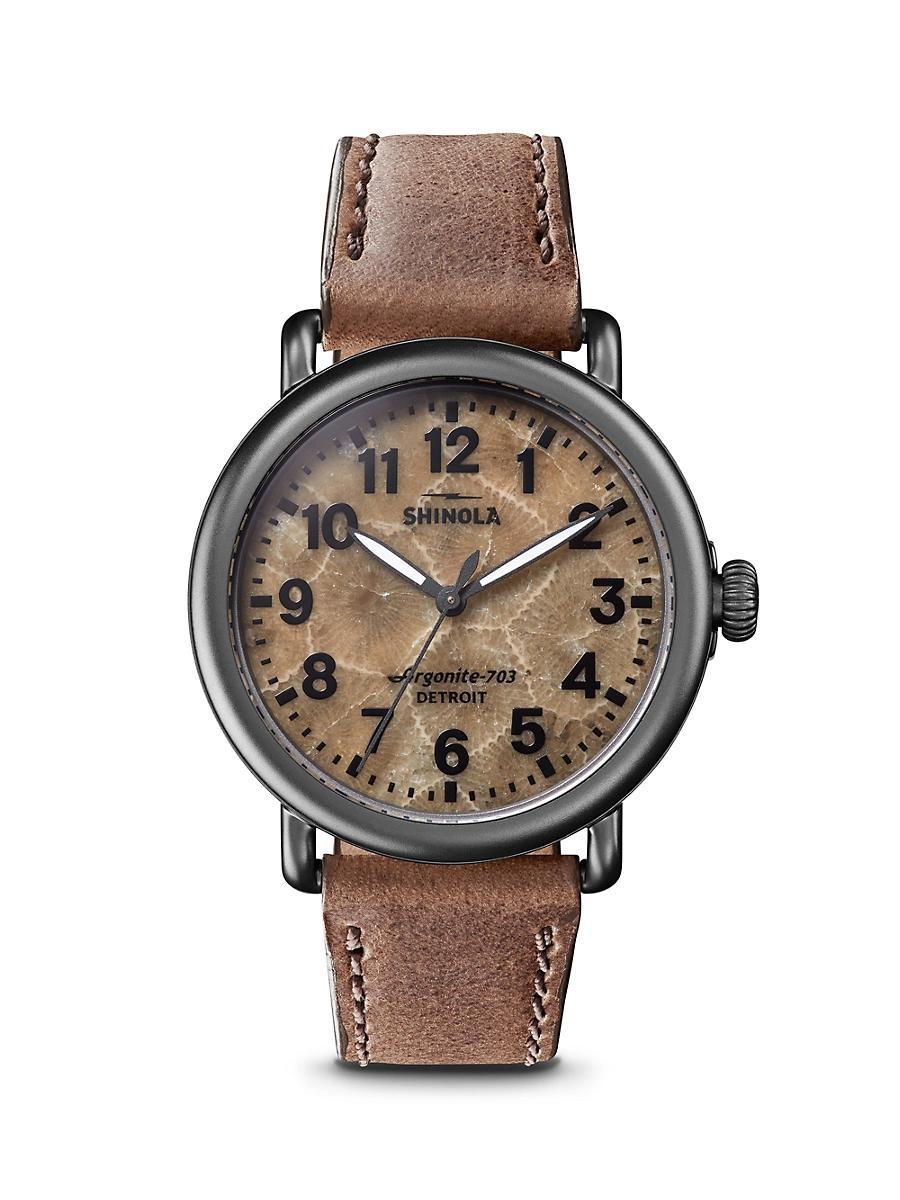 Mens Runwell Leather Strap Watch Product Image