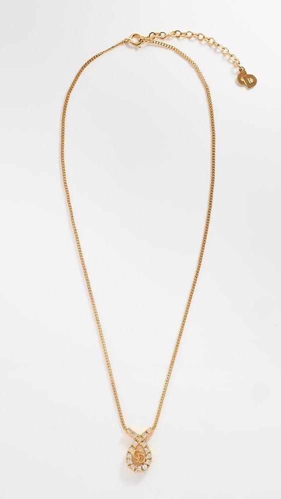 What Goes Around Comes Around Dior Gold Crystal CD Necklace | Shopbop Product Image