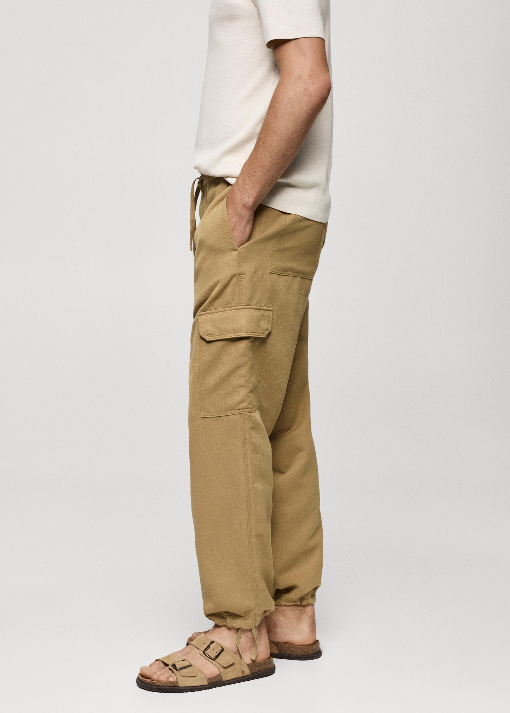 Mango Mens Cotton-Linen Cargo Pants Product Image