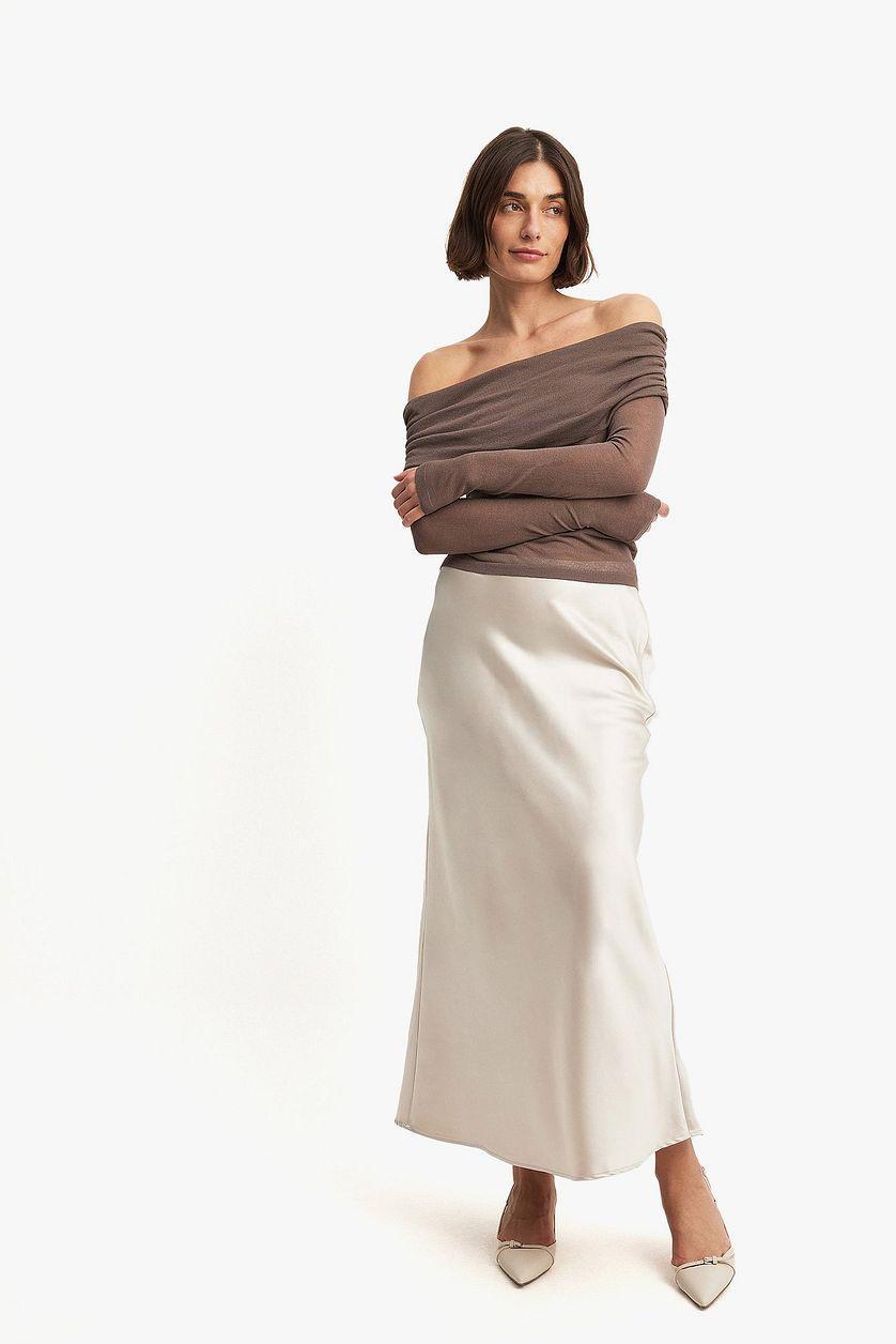 Satin Midi Skirt Product Image