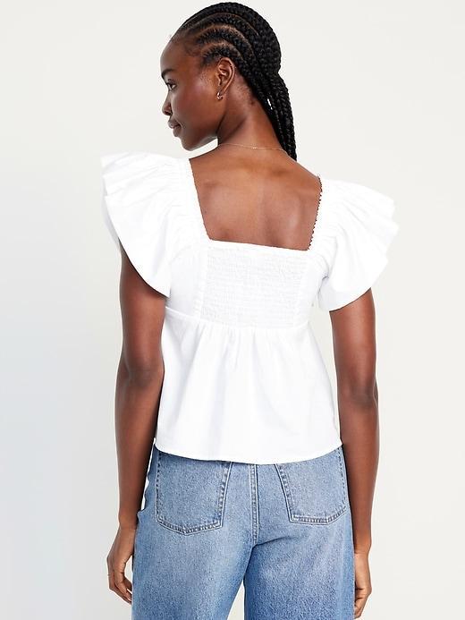 Flutter-Sleeve Crepe Top Product Image