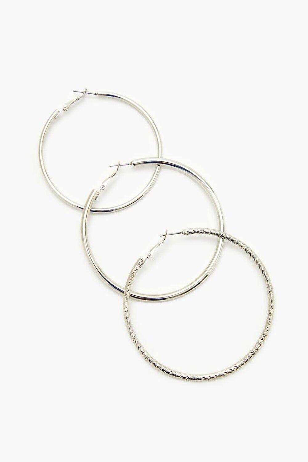 Etched Omega Hoop Earring Set | Forever 21 Product Image