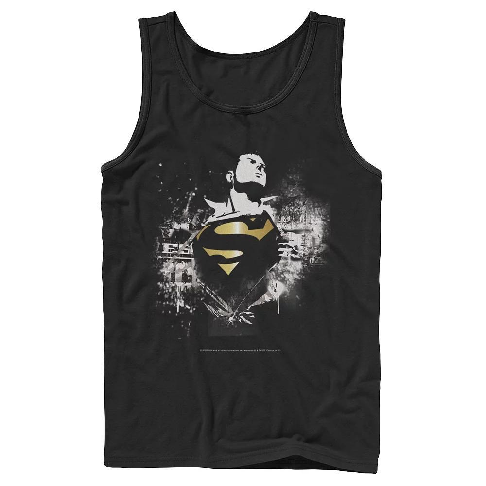 Men's DC Comics Superman Torn Shirt Poster Tank Top, Size: XL, Black Product Image