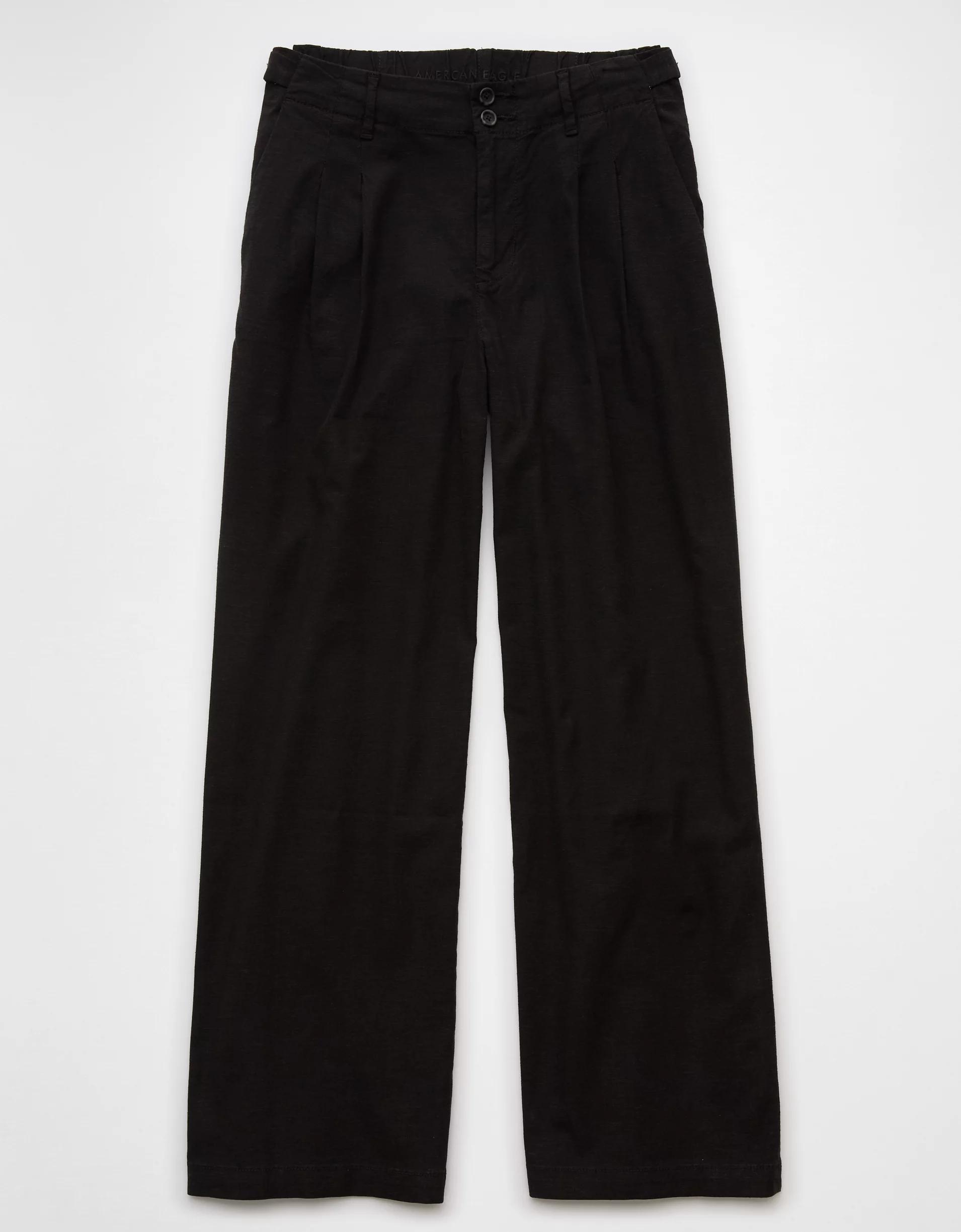 AE Stretch Linen-Blend High-Waisted Wide-Leg Trouser Product Image