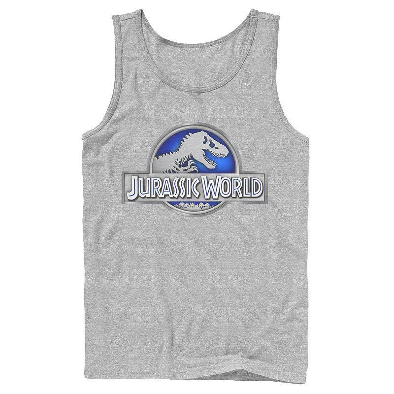 Mens Jurassic World Classic Blue Glow Fossil Logo Graphic Tank Top Product Image