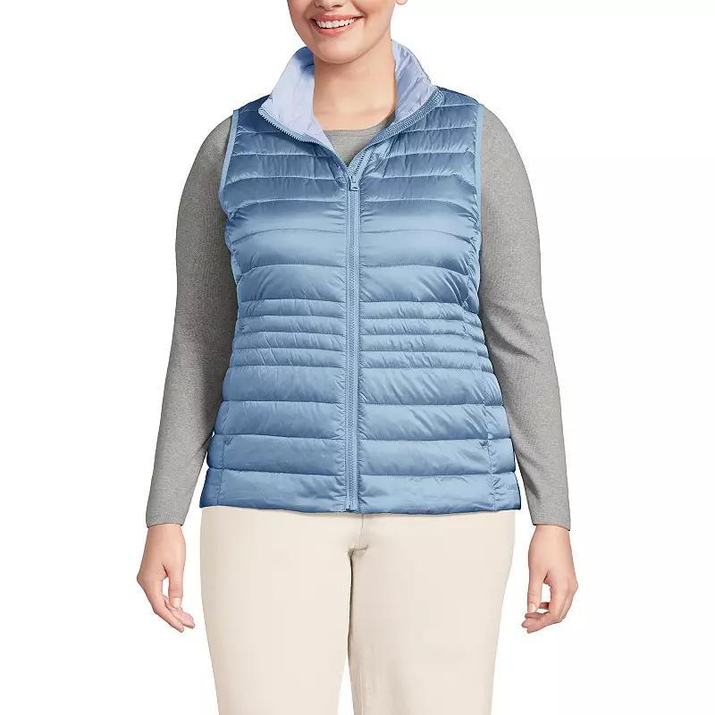 Plus Size Lands' End Wanderweight Down Vest, Women's, Size: 2XL, Estate Green Shine Product Image