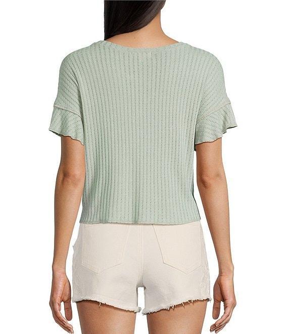 Moa Moa Textured Short Sleeve Drop Shoulder T-Shirt Product Image