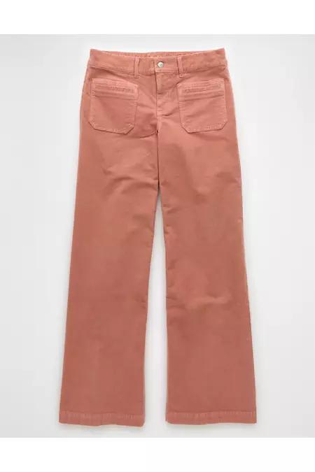 AE Stretch Corduroy Low-Rise Baggy Wide-Leg Pant Womens Product Image