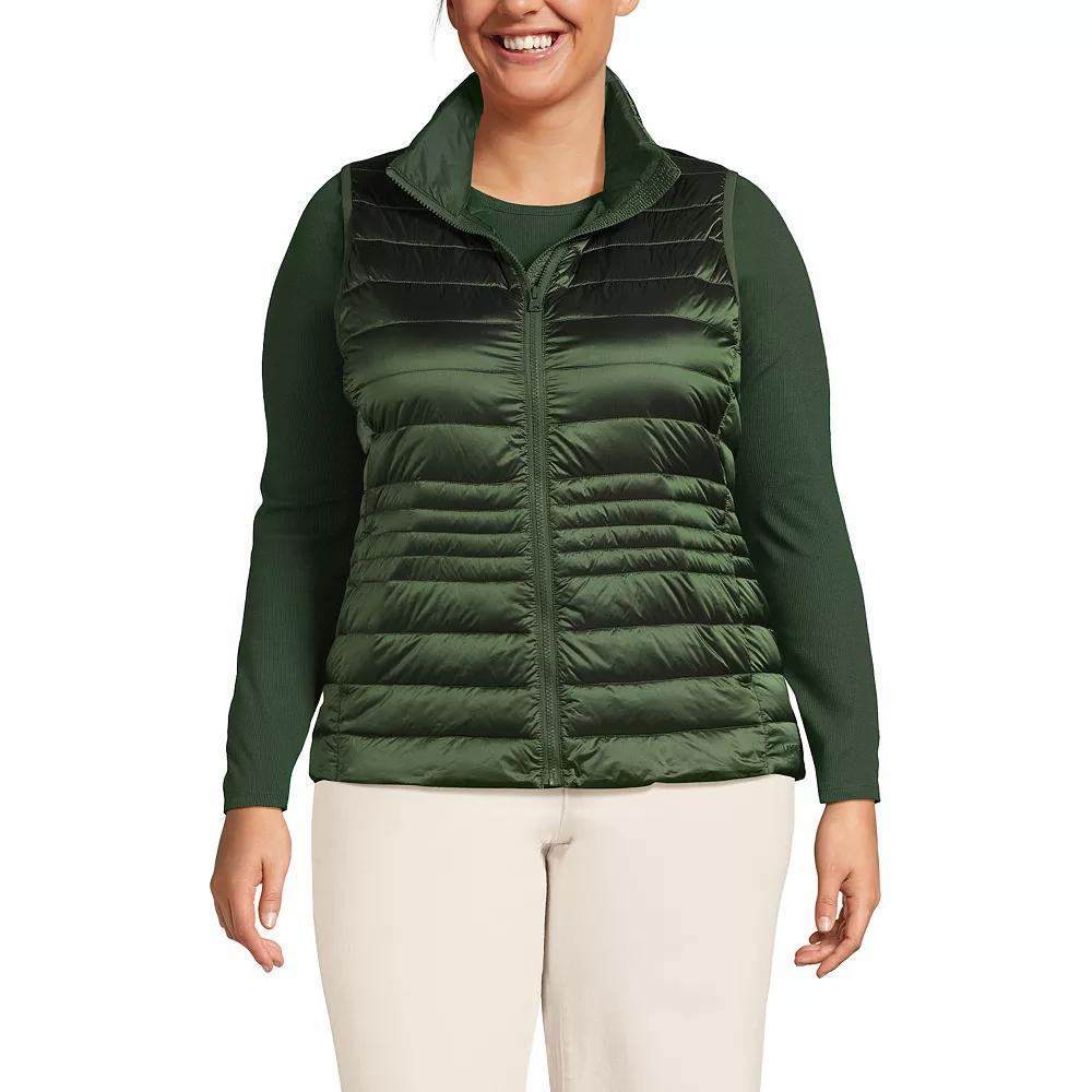 Plus Size Lands' End Wanderweight Down Vest, Women's, Size: 3XL, Deep  Blue Product Image