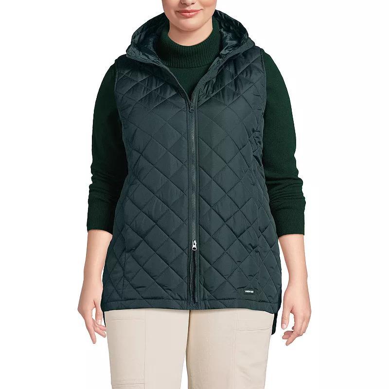 Plus Size Lands' End Hooded Insulated Vest, Women's, Size: 2XL, Evening Blue Product Image