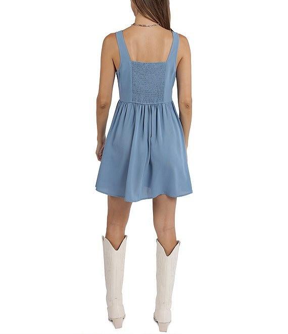Sadie & Sage Sleeveless Corset Smocked Back A-Line Mini Dress Product Image