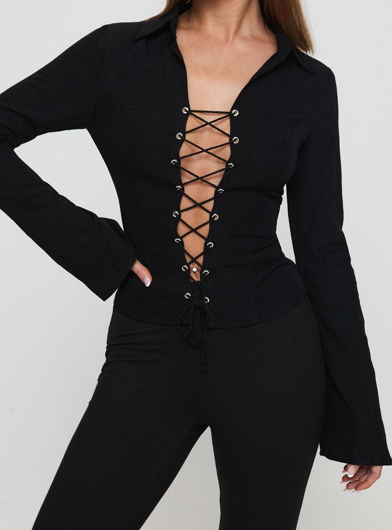 Alexandar Long Sleeve Top Black Product Image