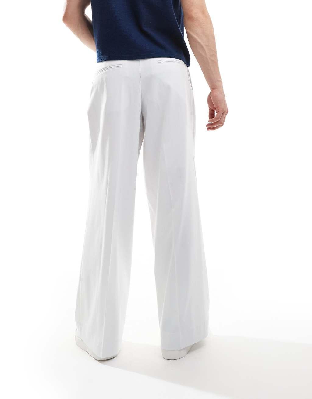 ASOS DESIGN loose fit dress pants in white Product Image